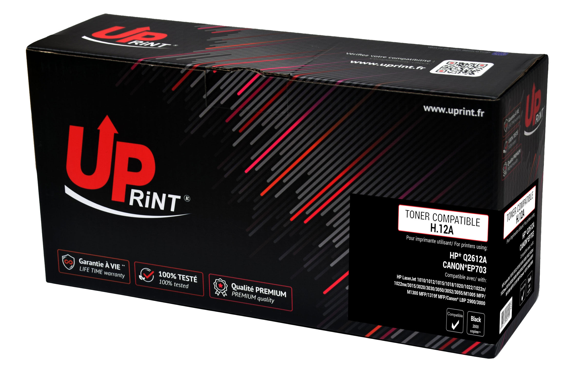 Toner UPrint compatible HP 12A (Q2612A) noir