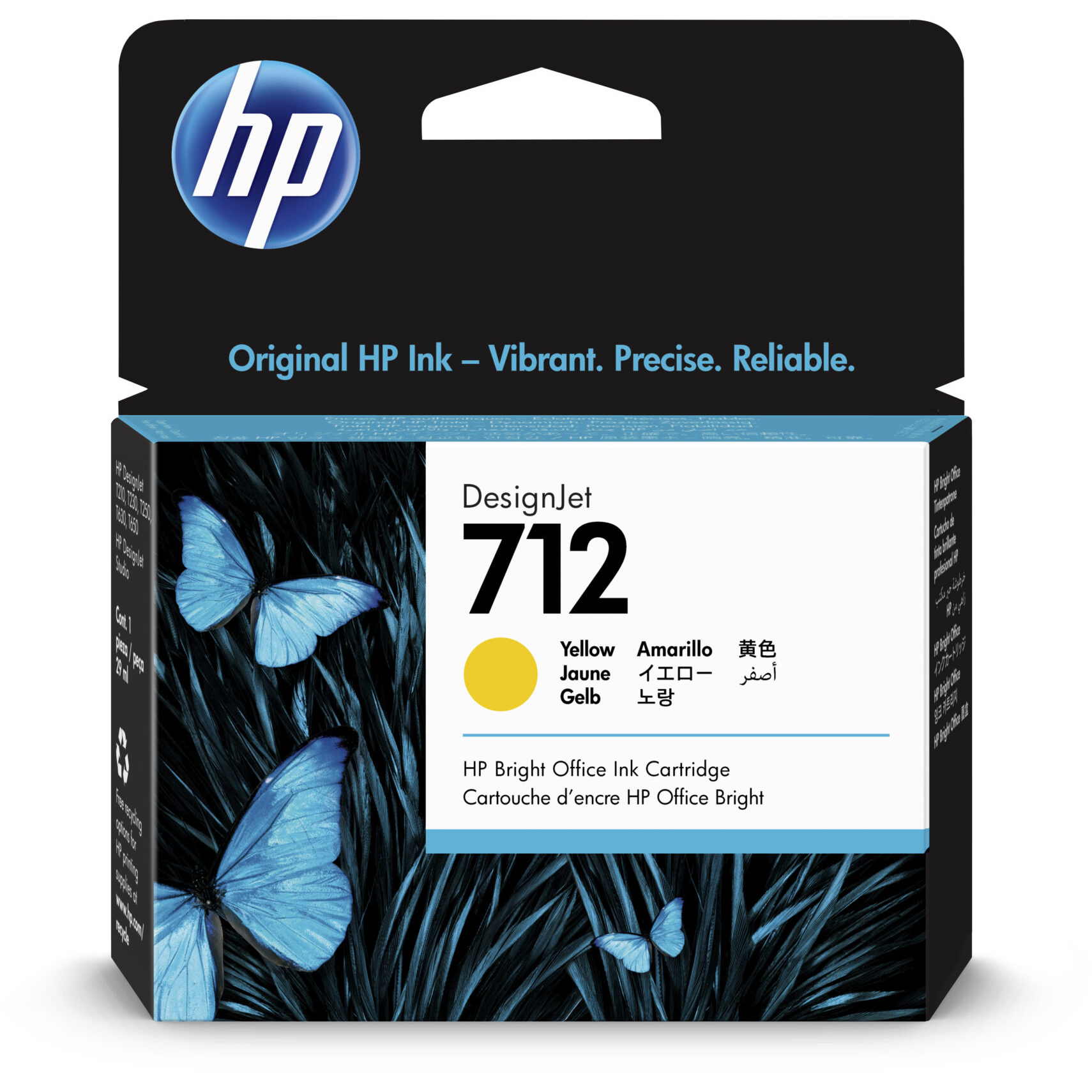 HP Cartouche encre 712 (3ED69A) jaune