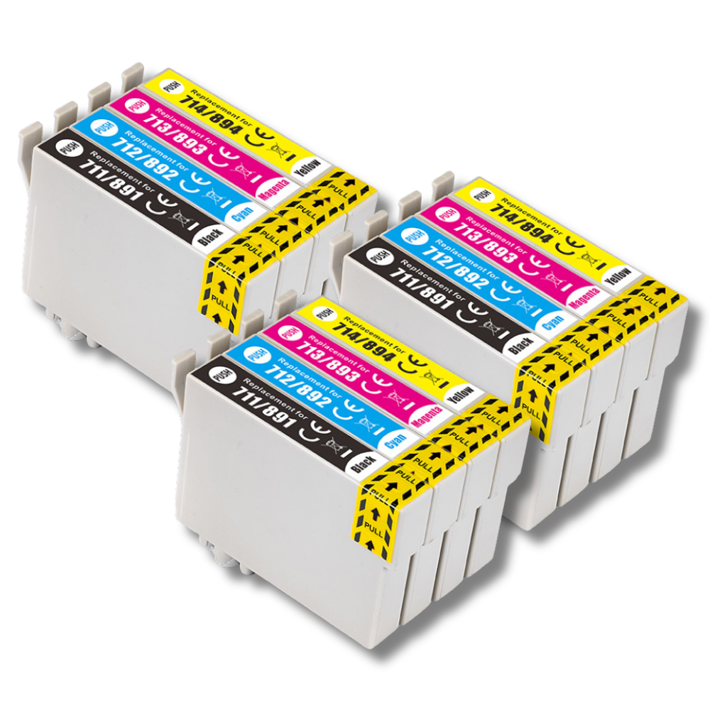 Pack 123CONSOMMABLES compatible EPSON T0715XL - 12 cartouches