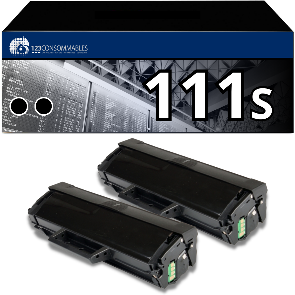 Pack 2 Toners compatible SAMSUNG 111S noir