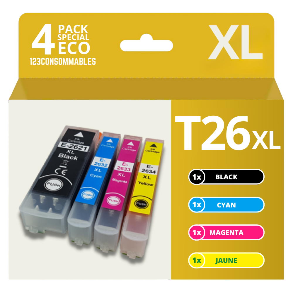 Pack compatible EPSON T26XL 4 cartouches