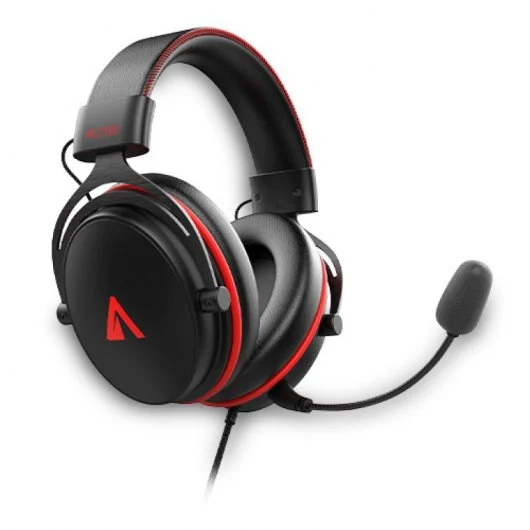 Abysm AG700 7.1 Casque Gaming avec Microphone Amovible - Arceau Ajustable - Oreillettes Rembourrées - Commandes Filaires - Câble 1,20 m - Couleur Noir/Rouge