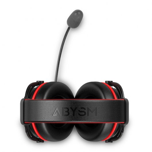 Abysm AG700 7.1 Casque Gaming avec Microphone Amovible - Arceau Ajustable - Oreillettes Rembourrées - Commandes Filaires - Câble 1,20 m - Couleur Noir/Rouge