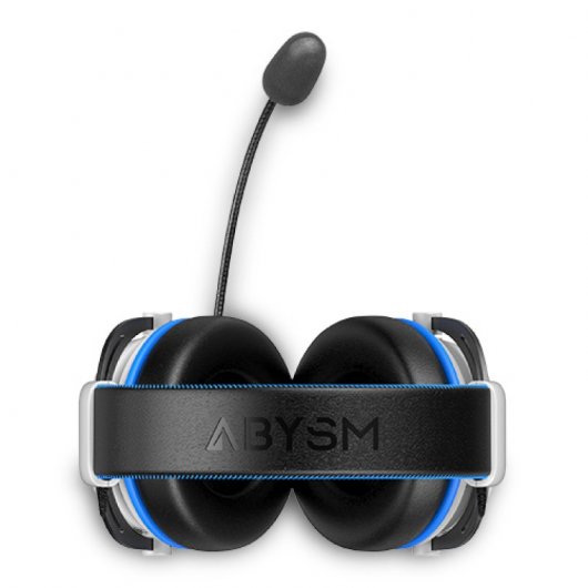 Abysm AG700 7.1 Casque Gaming avec Microphone Amovible - Arceau Ajustable - Oreillettes Rembourrées - Commandes Filaires - Câble 1,20 m - Couleur Blanc/Bleu