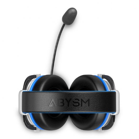 Abysm AG700 7.1 Casque Gaming avec Microphone Amovible - Arceau Ajustable - Oreillettes Rembourrées - Commandes Filaires - Câble 1,20 m - Couleur Blanc/Bleu