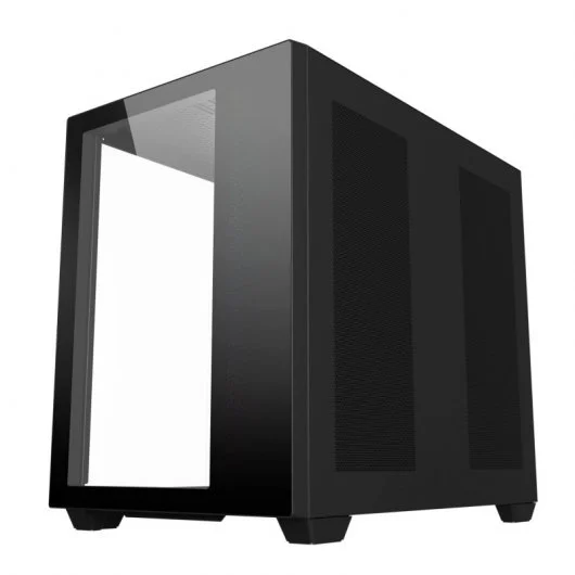 Abysm Danube Sava 285 BX203 Noir ARGB ATX, ITX, Micro ATX Boîtier Tour - Verre Trempé Latéral et Avant - 3,5" et 2,5" - USB-A, USB-C et Audio - 4 Ventilateurs ARGB installés - Supporte le Refroidissement Liquide