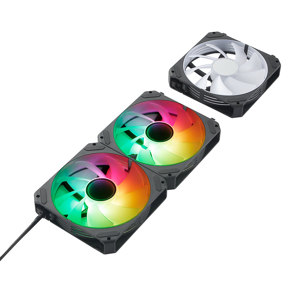 Ventilateur RGB Ventilateur PC Set de 3 - Ventilateur de boîtier 120 mm 6  broches à