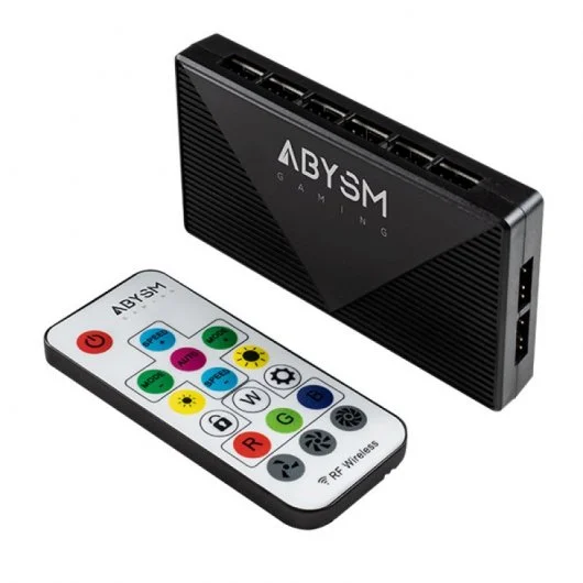 Abysm Gaming Arclight Lot de 3 ventilateurs 120 mm avec éclairage ARGB - Vitesse maximale. 1500 tr/min - Comprend un contrôleur et une télécommande