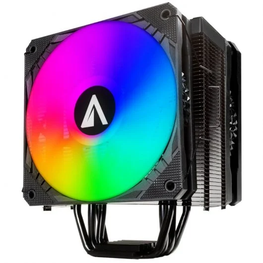 Abysm Gaming Snow IV ARGB 2 Ventilateurs CPU 120 mm avec dissipateur thermique 4 caloducs - Éclairage ARGB - Vitesse maximale. 1600rpm - Couleur Noir