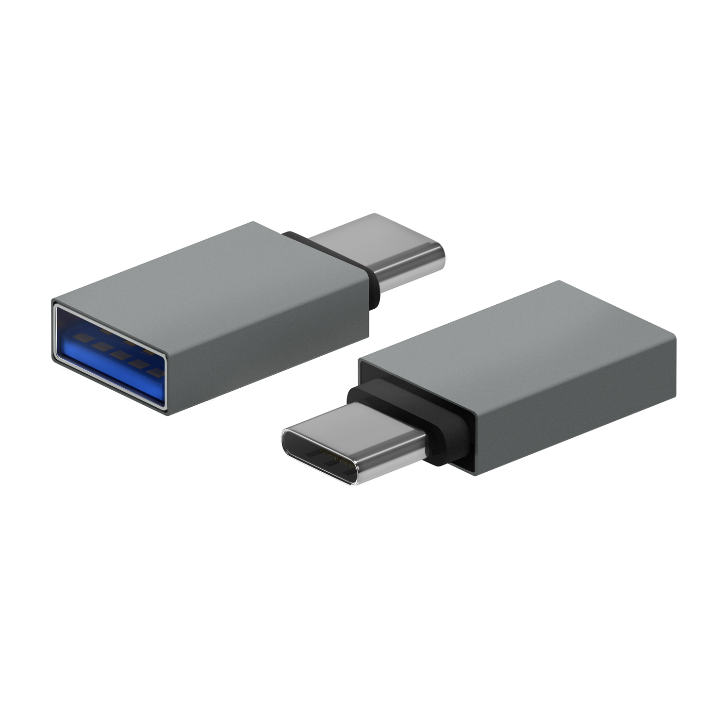 Adaptateur Aisens Mini USB 3.2 GEN1 3A Aluminium - Type USB-C/MA/H - Couleur Gris