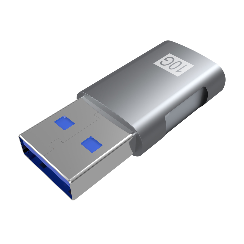 Adaptateur Aisens Mini USB 3.2 GEN2 10G 3A - Type USB-C/HA/M - Couleur Gris