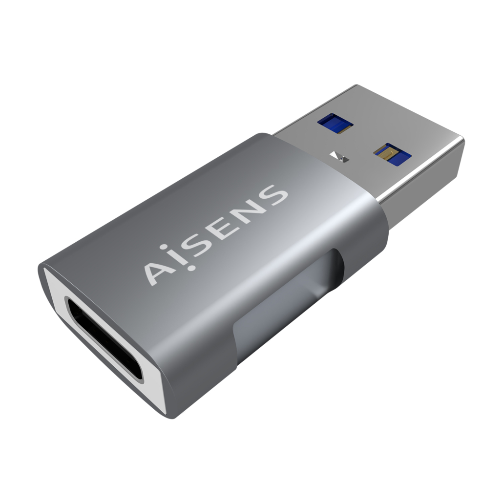 Adaptateur Aisens Mini USB 3.2 GEN2 10G 3A - Type USB-C/HA/M - Couleur Gris