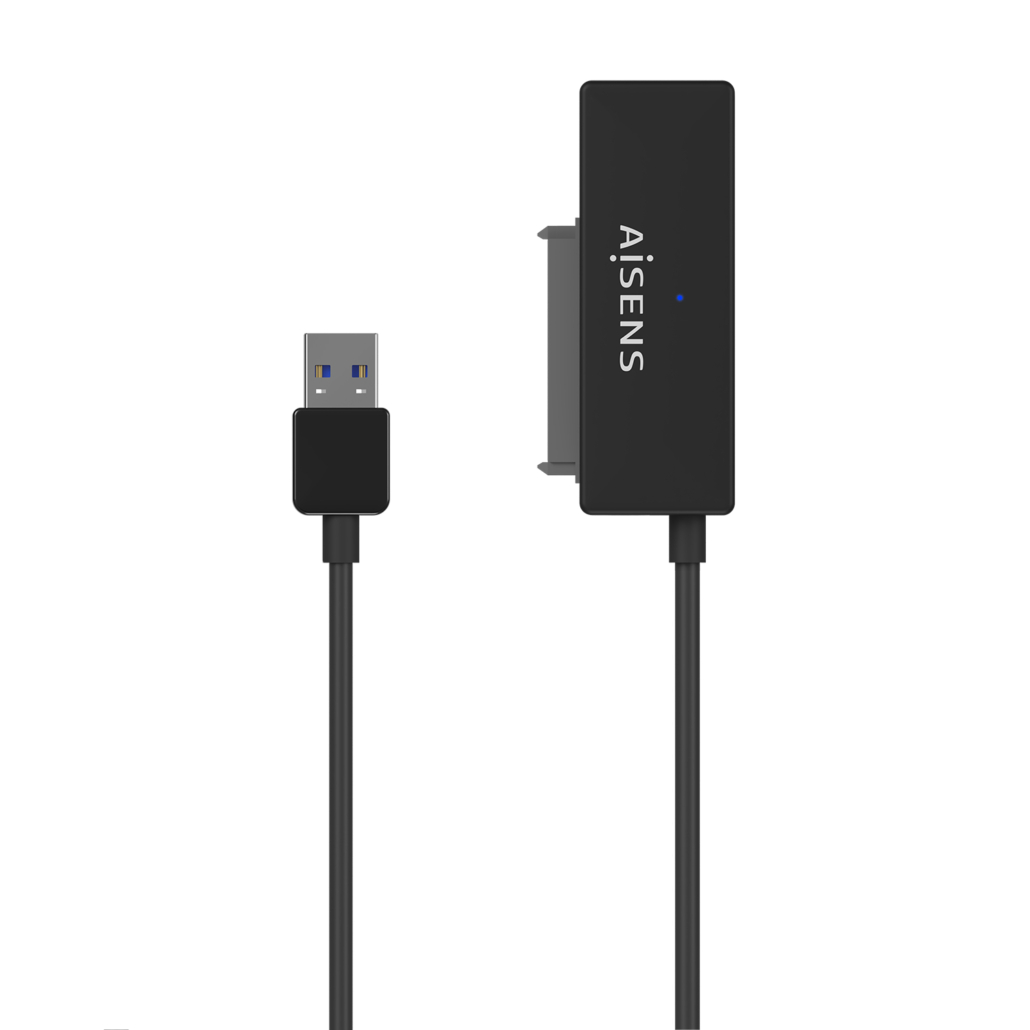 Adaptateur Aisens SATA vers USB-A USB 3.0/USB3.1 GEN1 pour disques durs 2,5 ? et 3.5 ? avec chargeur - couleur noire