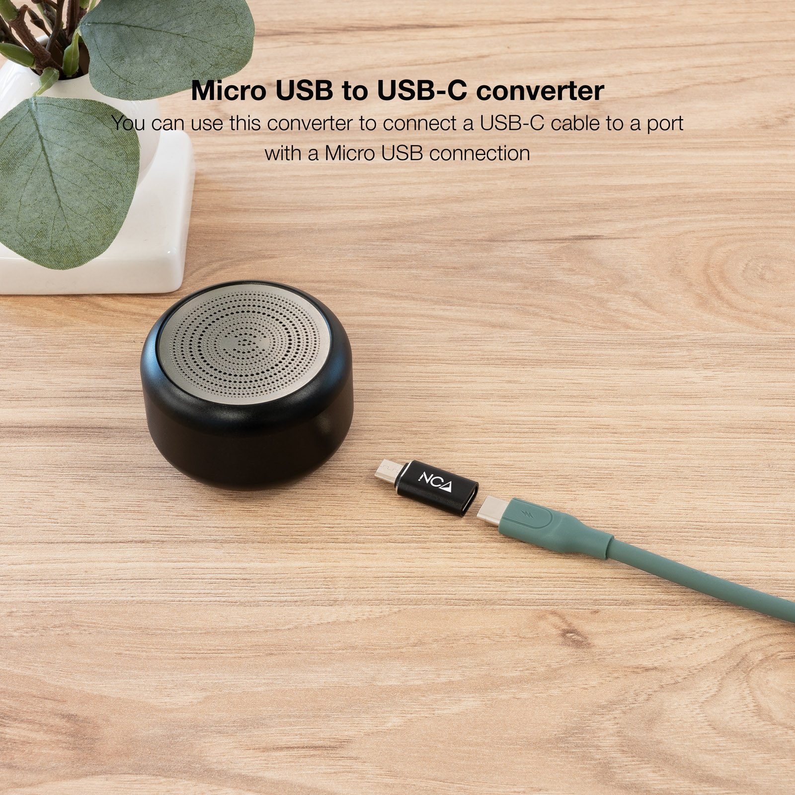 Adaptateur Micro USB/MA USB-C/H Nanocable - Noir