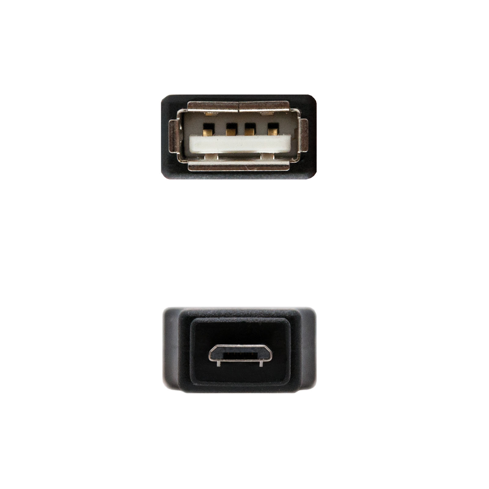 Adaptateur Nanocable USB-A 2.0 Femelle vers Micro USB Mâle