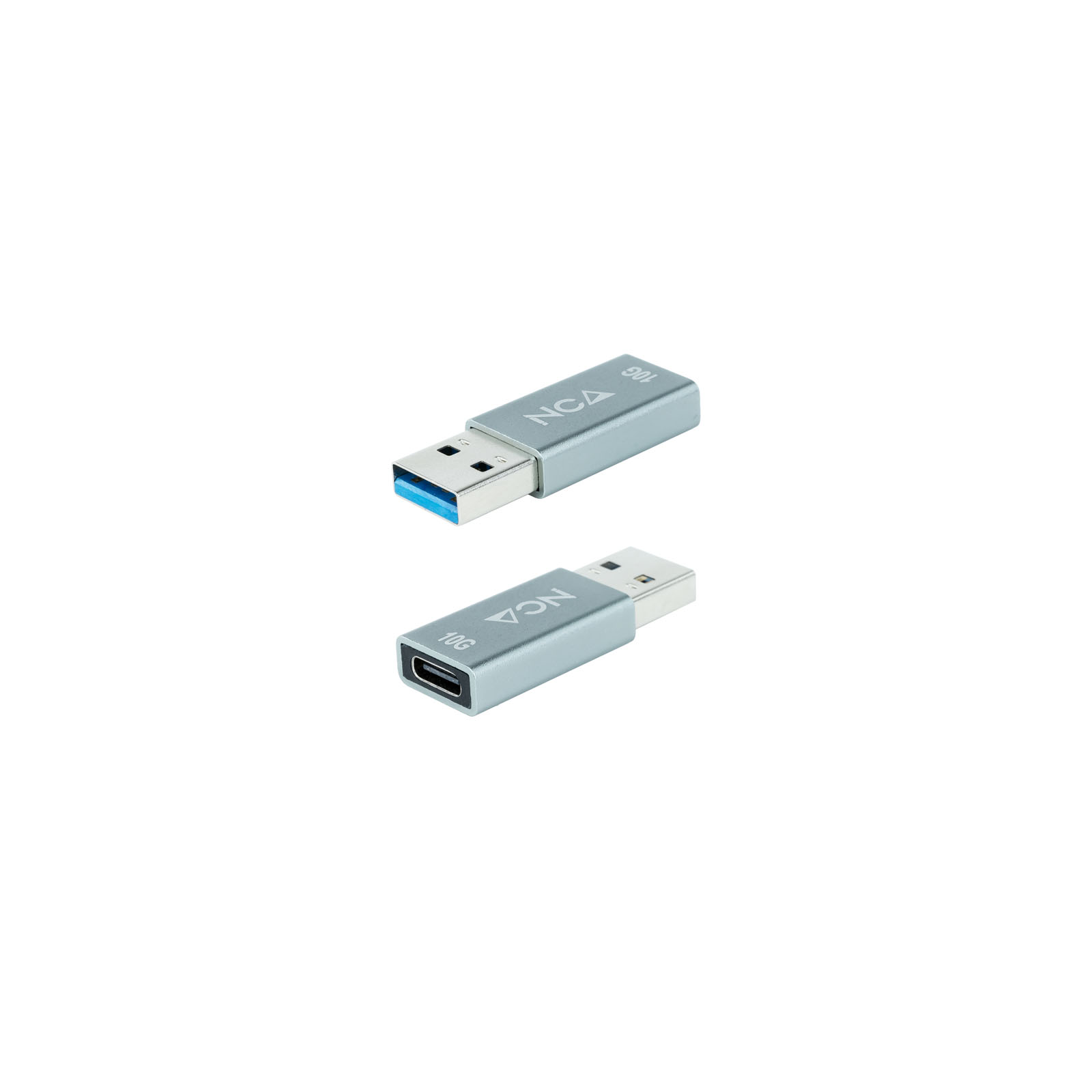 Adaptateur Nanocable USB-A 3.1 Gen 2 Mâle vers USB-C Femelle - Transfert de données jusqu'à 10 Gbps - Fonction OTG