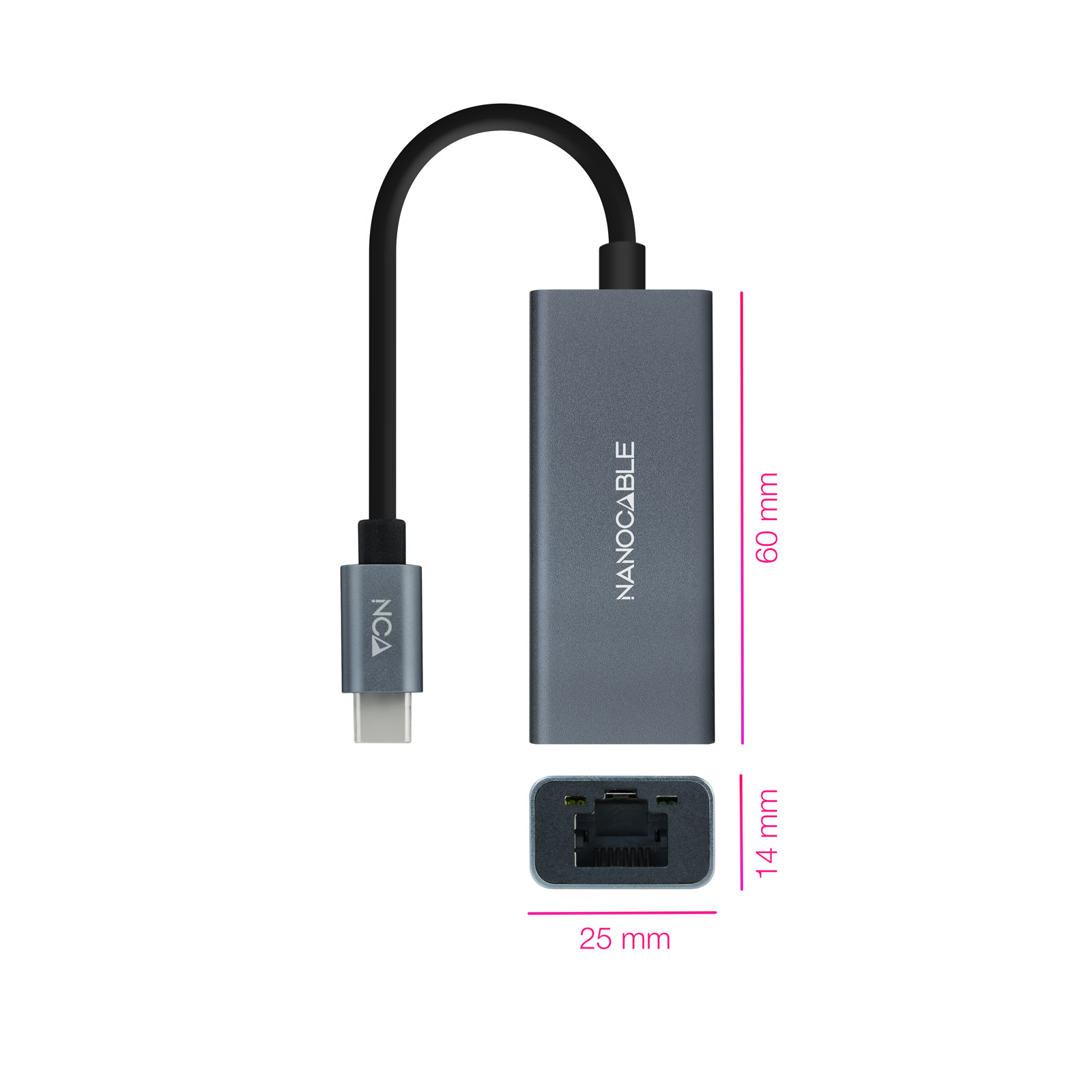 Adaptateur réseau Nanocable USB-C vers Gigabit Ethernet 10/100/1000 Mbps