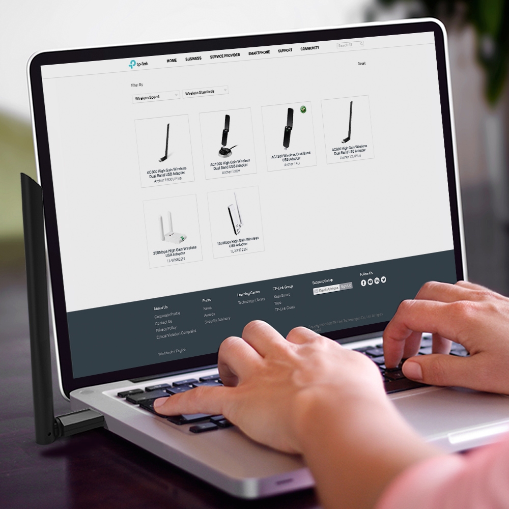 Adaptateur USB sans fil double bande AC1300 TP-Link - 1 antenne externe à gain élevé - Technologie MU-MIMO