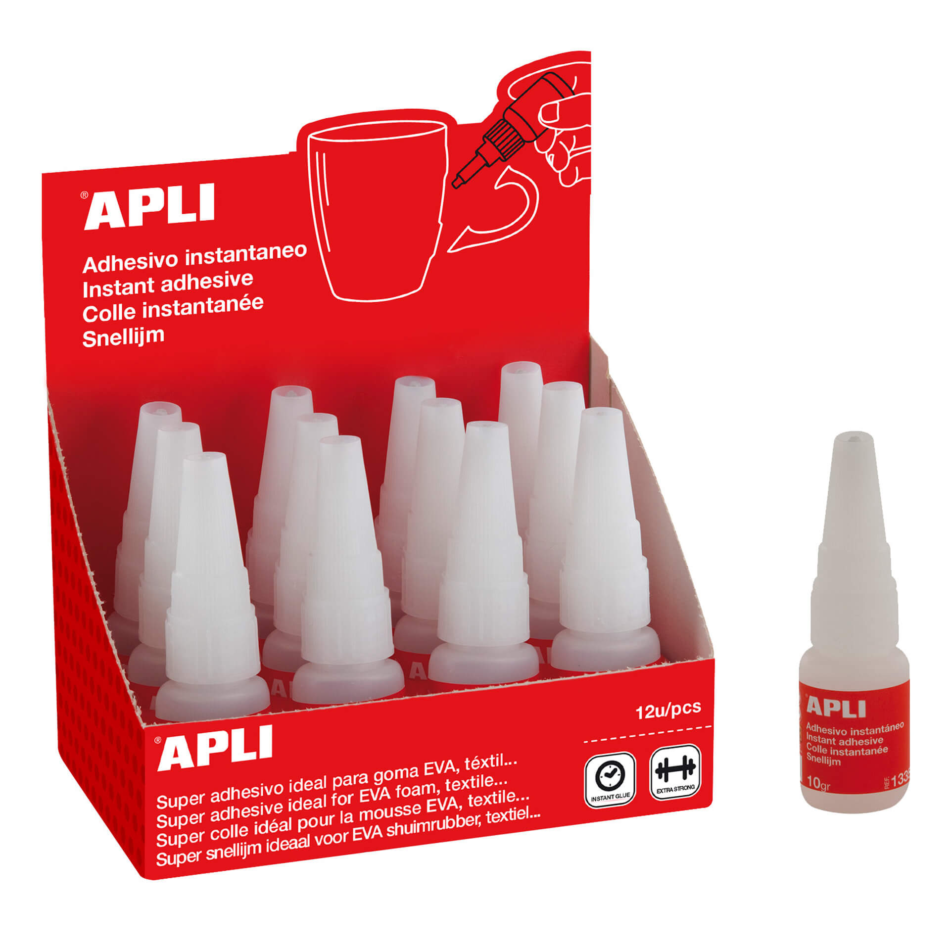 Adhésif Super Instantané Apli 10g - Séchage Rapide - Formule Résistante - Transparent