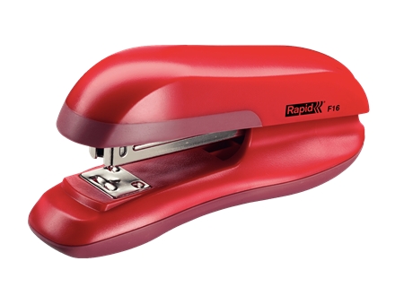Agrafeuse de bureau Rapid F16 - Jusqu'à 30 feuilles - Agrafage ouvert, fermé et cloué - Couleur rouge