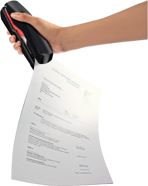 Agrafeuse de bureau Rapid Supreme Omnipress SO30 - Jusqu'à 30 feuilles - Agrafage sans effort - Noir/rouge