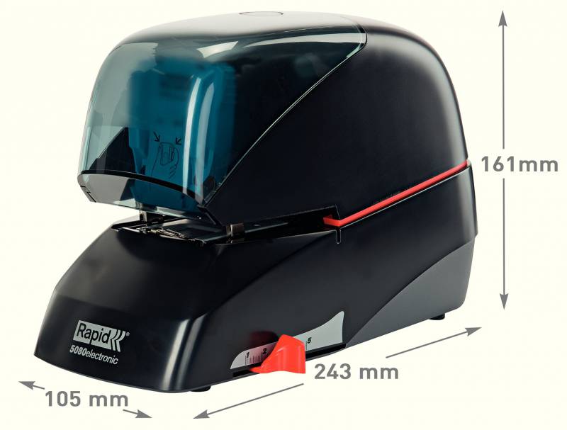 Agrafeuse Électrique Rapide Supreme R5080E 80 Feuilles - Chargement Cartouche - Durable - Noir