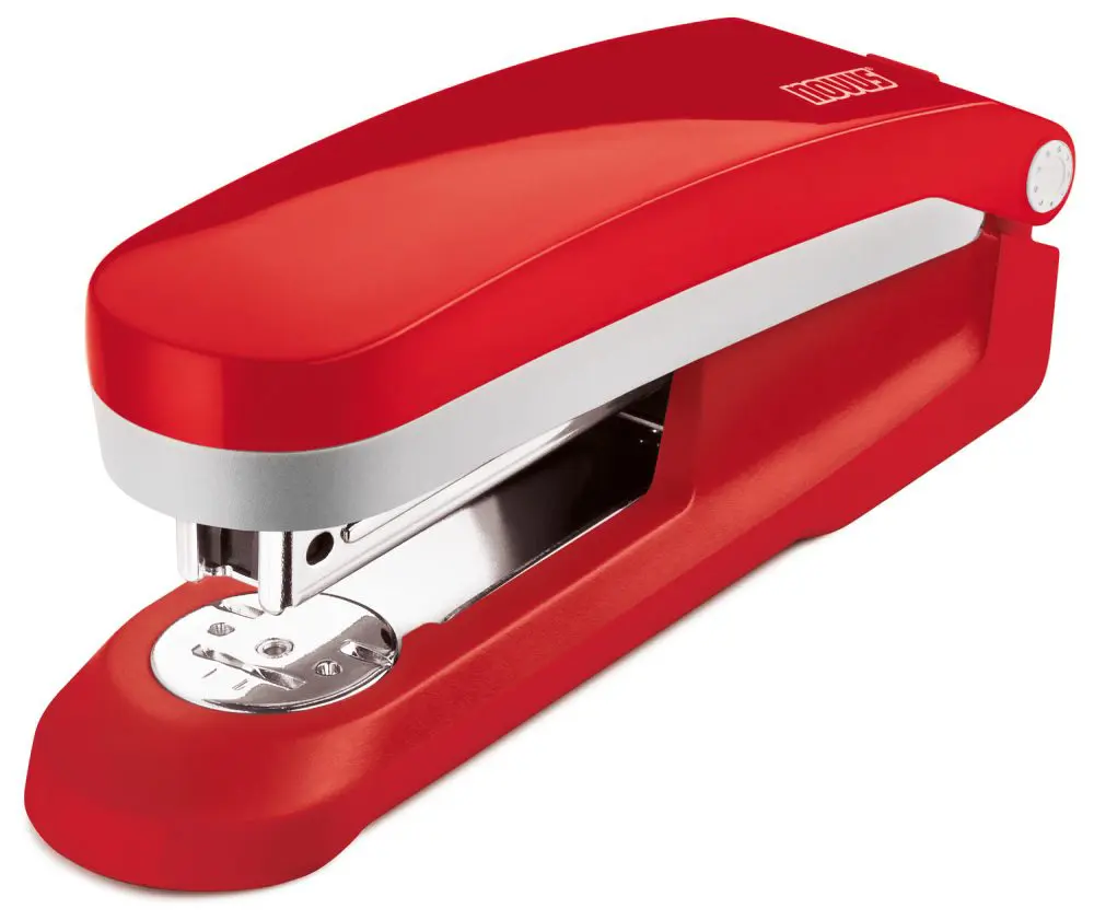 Agrafeuse Novus Evolution E 25 + Boite de 200 Agrafes 24h/24 et 6j/7 - Jusqu'à 25 Feuilles - Agrafage Fermé, Ouvert et Cloué - Coloris Rouge