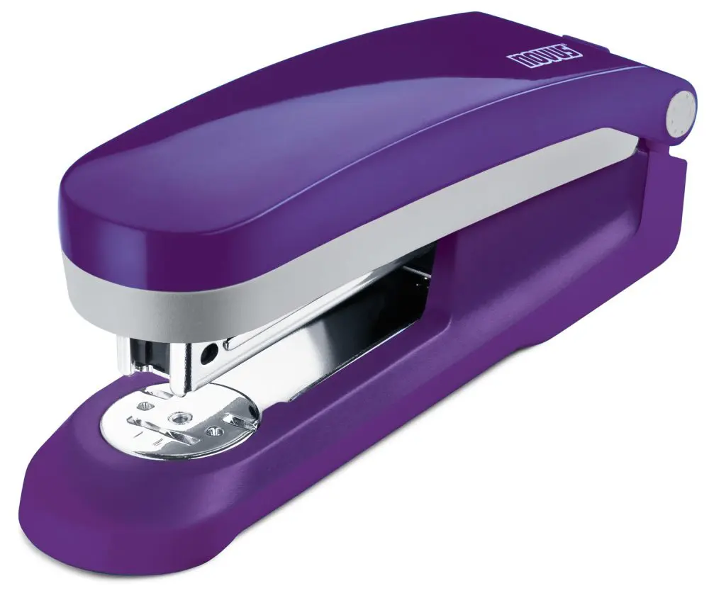 Agrafeuse Novus Evolution E 25 Fresh + Boite de 200 Agrafes 24h/24 et 6j/7 - Jusqu'à 25 Feuilles - Agrafage Fermé, Ouvert et Épinglé - Coloris Violet