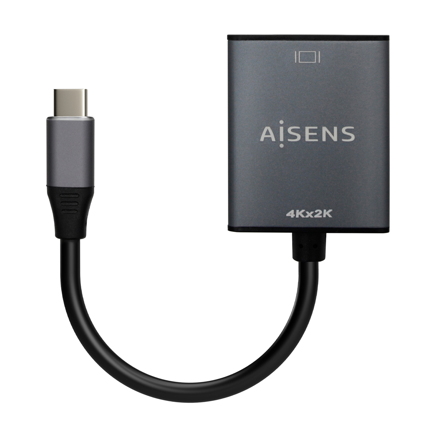 Aisens Aluminium Convertisseur USB-C vers HDMI 4K@30Hz - USB-C/M-HDMI/H - 15cm - Couleur Gris