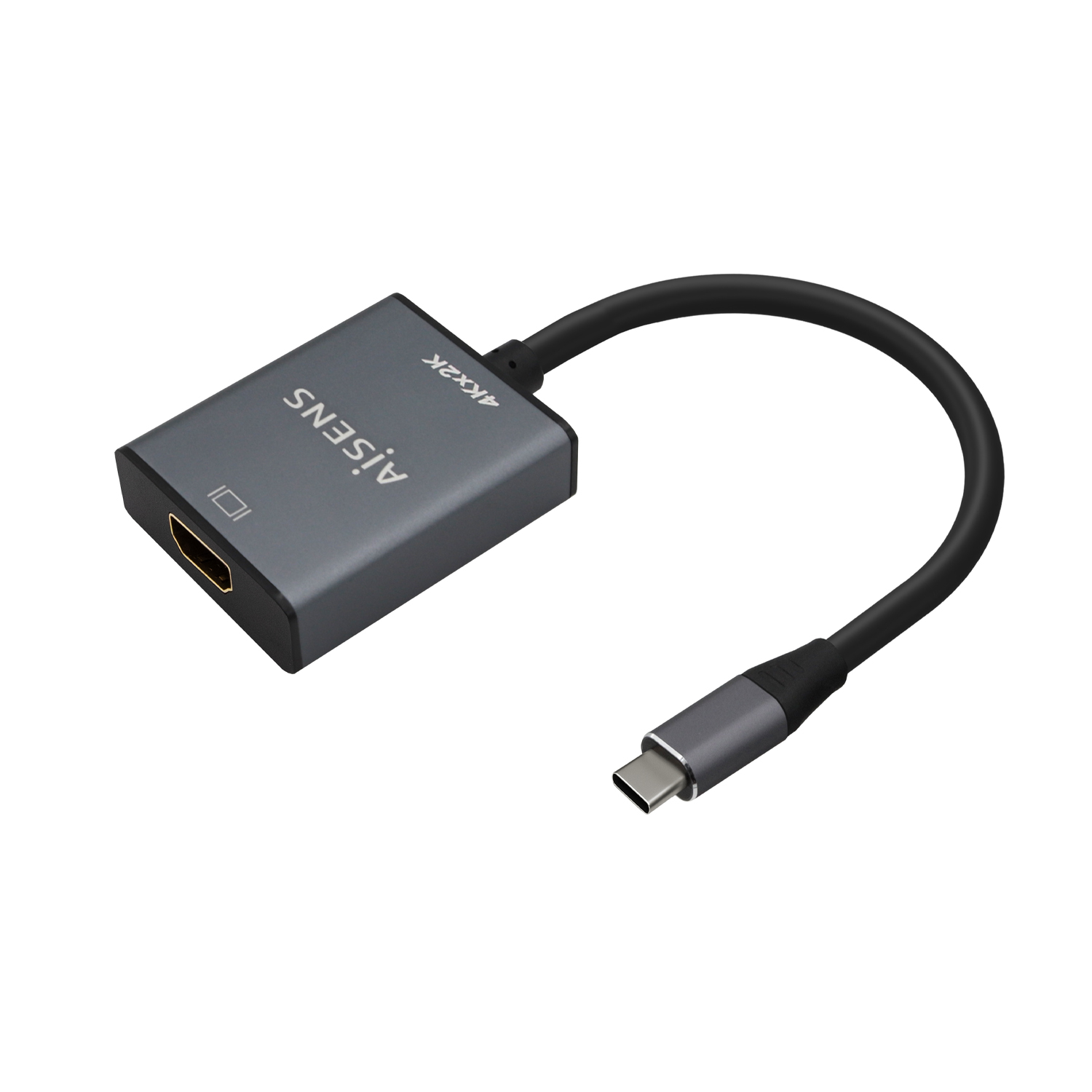 Aisens Aluminium Convertisseur USB-C vers HDMI 4K@30Hz - USB-C/M-HDMI/H - 15cm - Couleur Gris