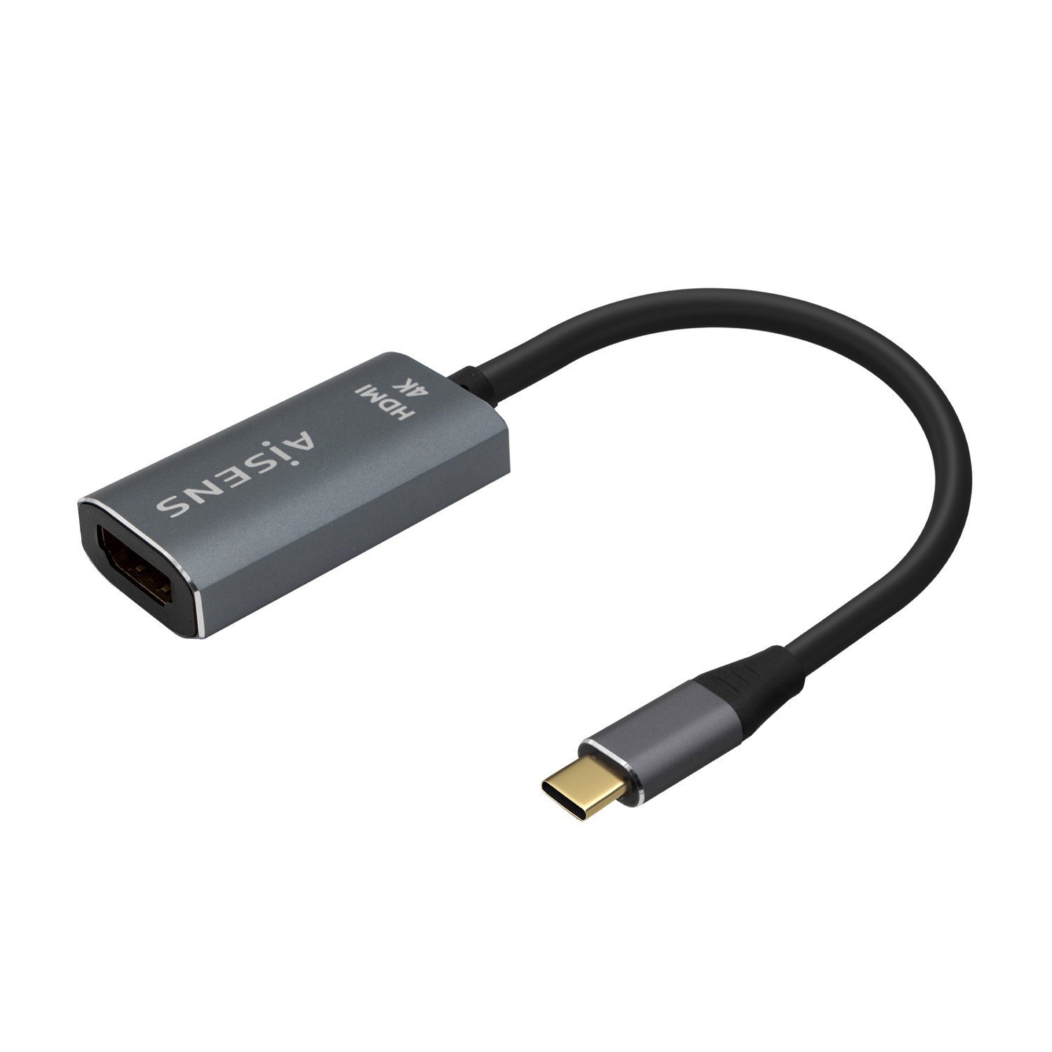 Aisens Aluminium Convertisseur USB-C vers HDMI 4K@60Hz - USB-C/M-HDMI/H - 15cm - Couleur Gris