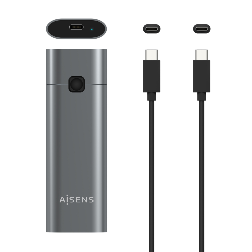 Aisens Boîtier Externe M.2 (NGFF) NVMe vers USB3.2 GEN2 - Couleur Gris