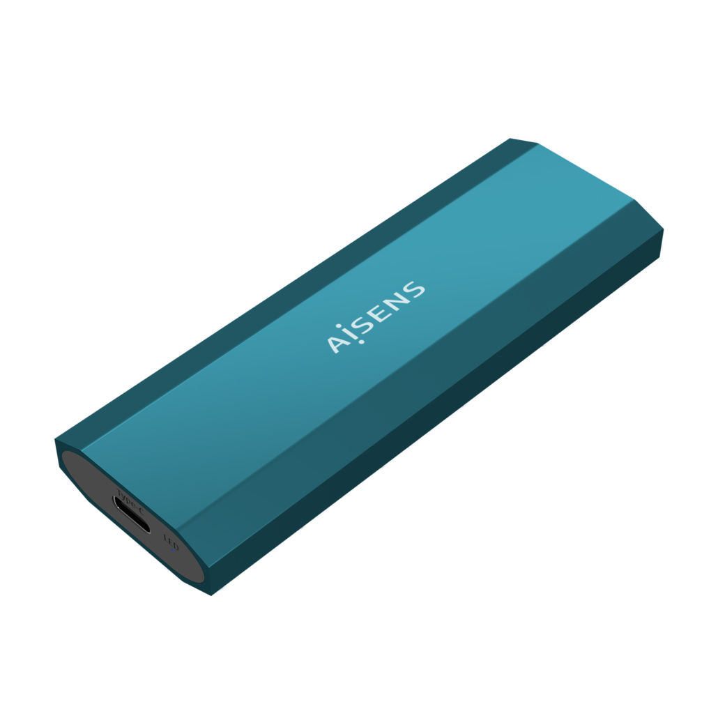 Aisens Boîtier Externe M.2 (NGFF) - SATA/NVMe vers Usb3.1 Gen2 - Couleur Bleu