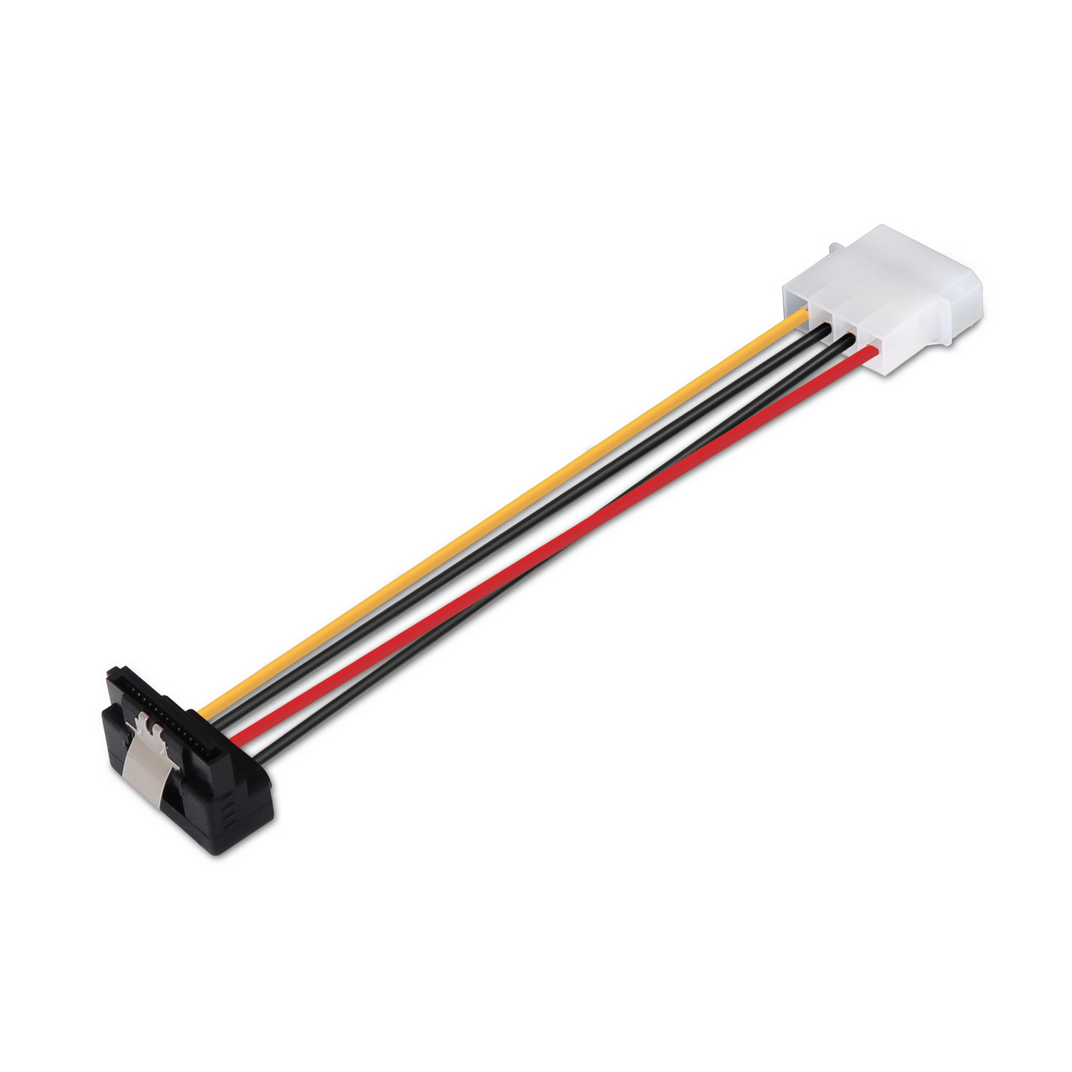 Aisens Câble d'Alimentation SATA Coudé avec Ancres - Molex 4pin/M-SATA Femelle - 16cm - 100% Cuivre - Couleur Noir