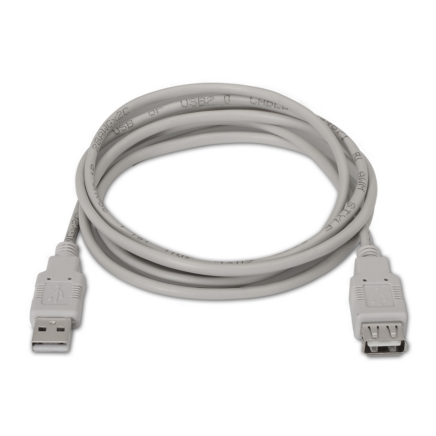 Aisens Câble d'Extension USB 2.0 - Type A Mâle vers Type A Femelle - 1.0m - Couleur Beige