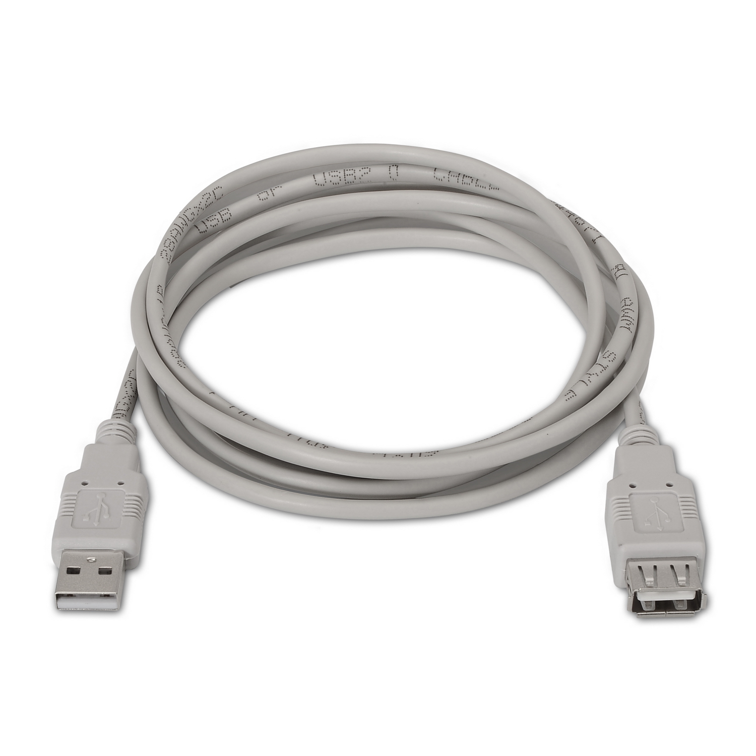 Aisens Câble d'Extension USB 2.0 - Type A Mâle vers Type A Femelle - 1.8m - Couleur Beige