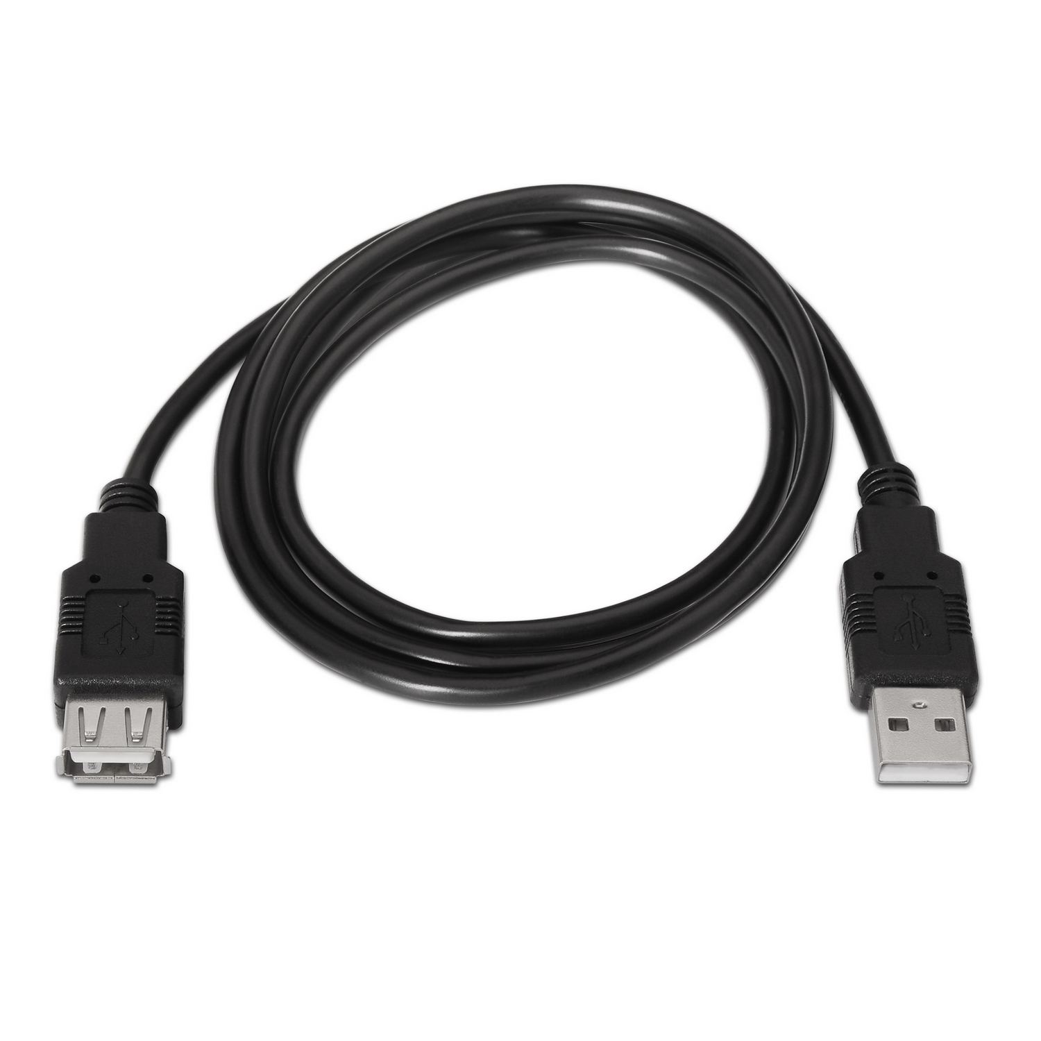 Aisens Câble d'Extension USB 2.0 - Type A Mâle vers Type A Femelle - 1.8m - Couleur Noir