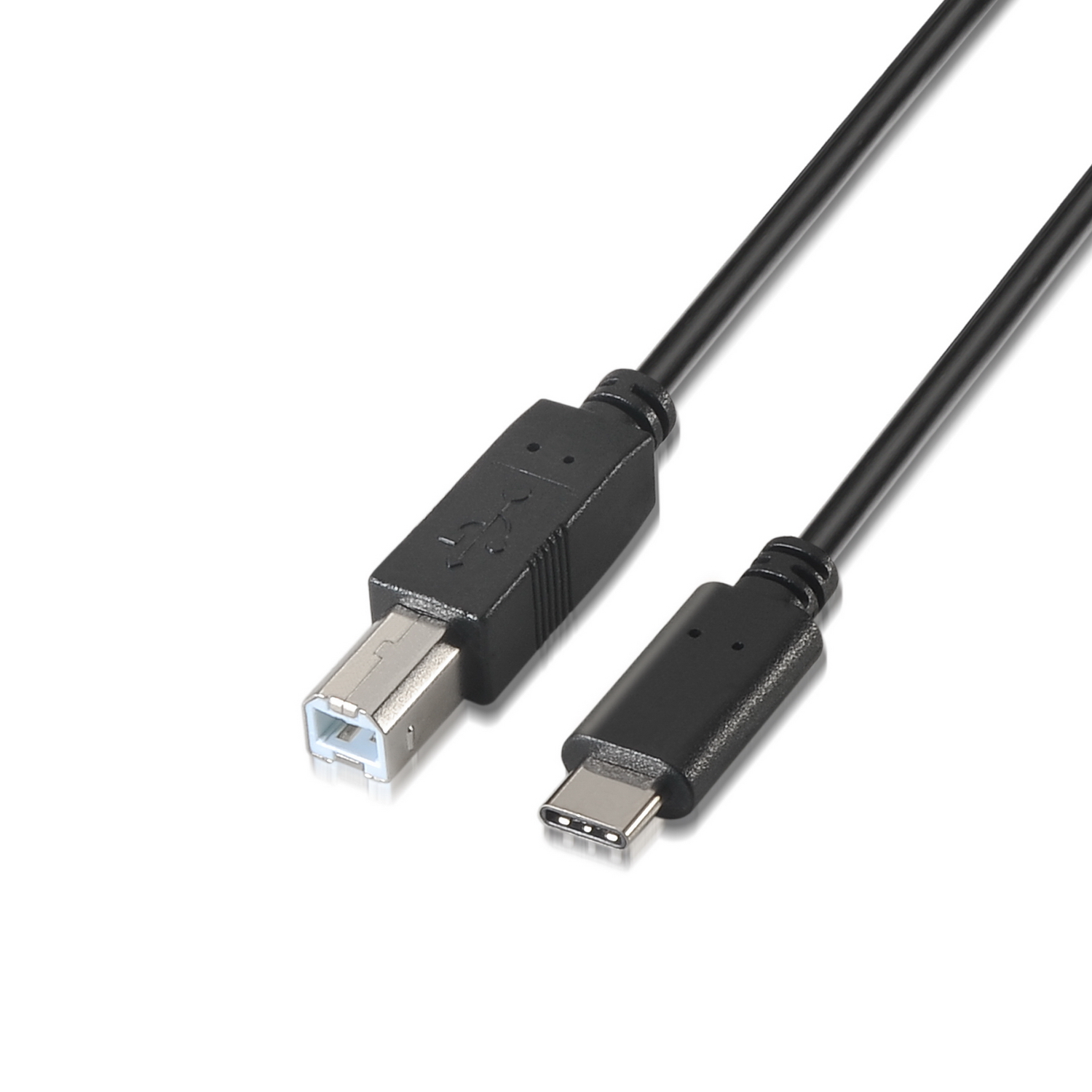 Aisens Câble d'imprimante USB 2.0 3A - Type USB-C Mâle vers B Mâle - 1.0m - Couleur Noir