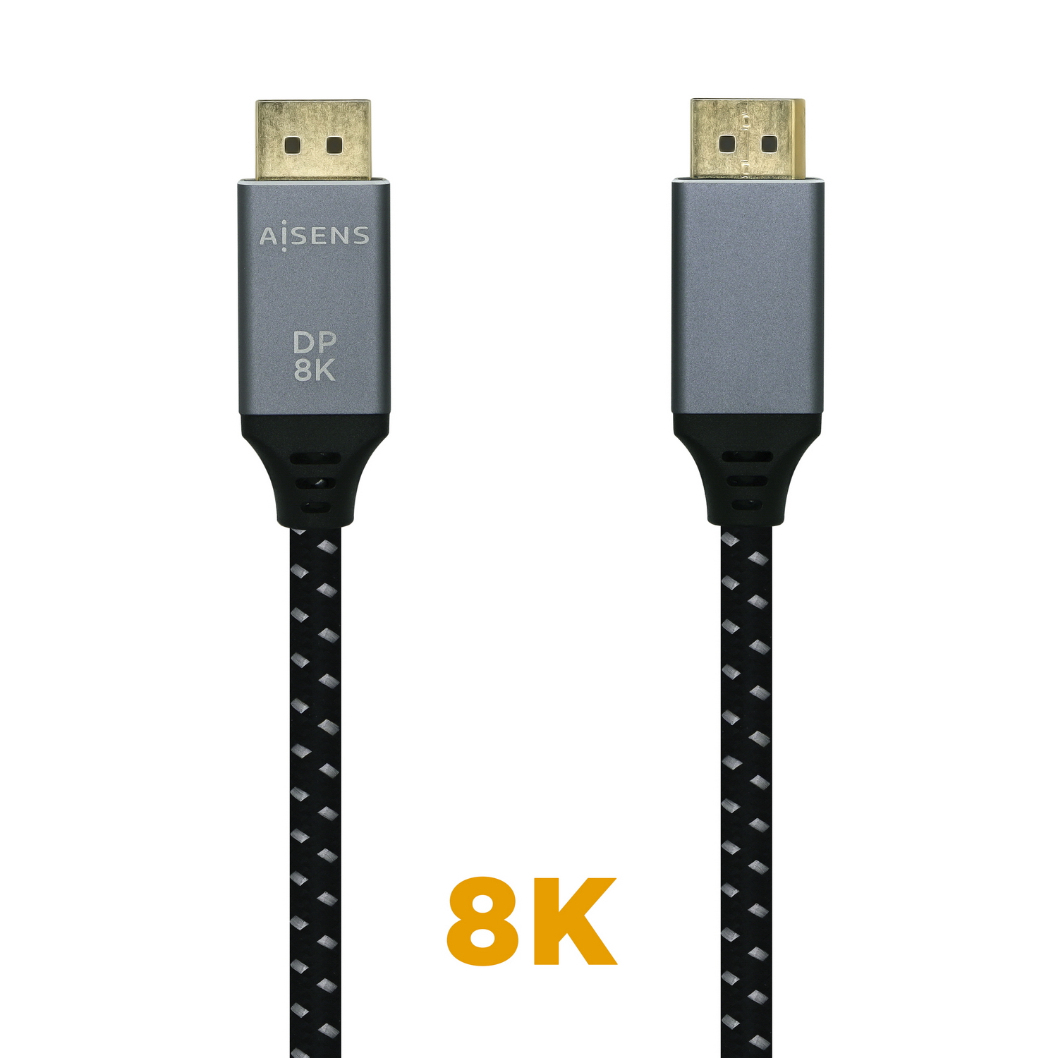 Aisens Câble Displayport V1.4 8K@60hz - DP/M-DP/M - 0.5m - Couleur Gris