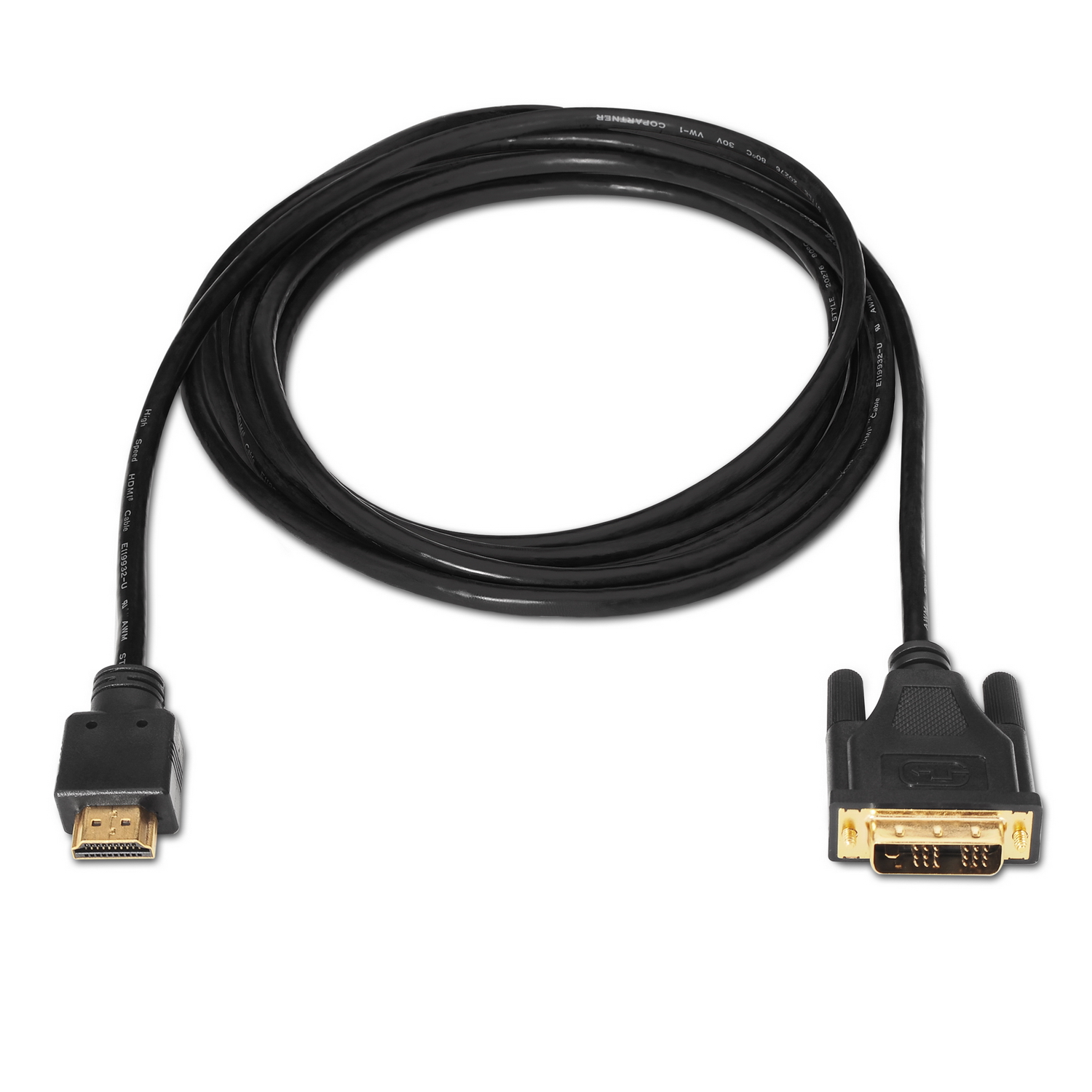 Aisens Câble DVI vers HDMI - DVI18+1/Male-HDMI A Male - 1.8m - Full HD - Couleur Noir