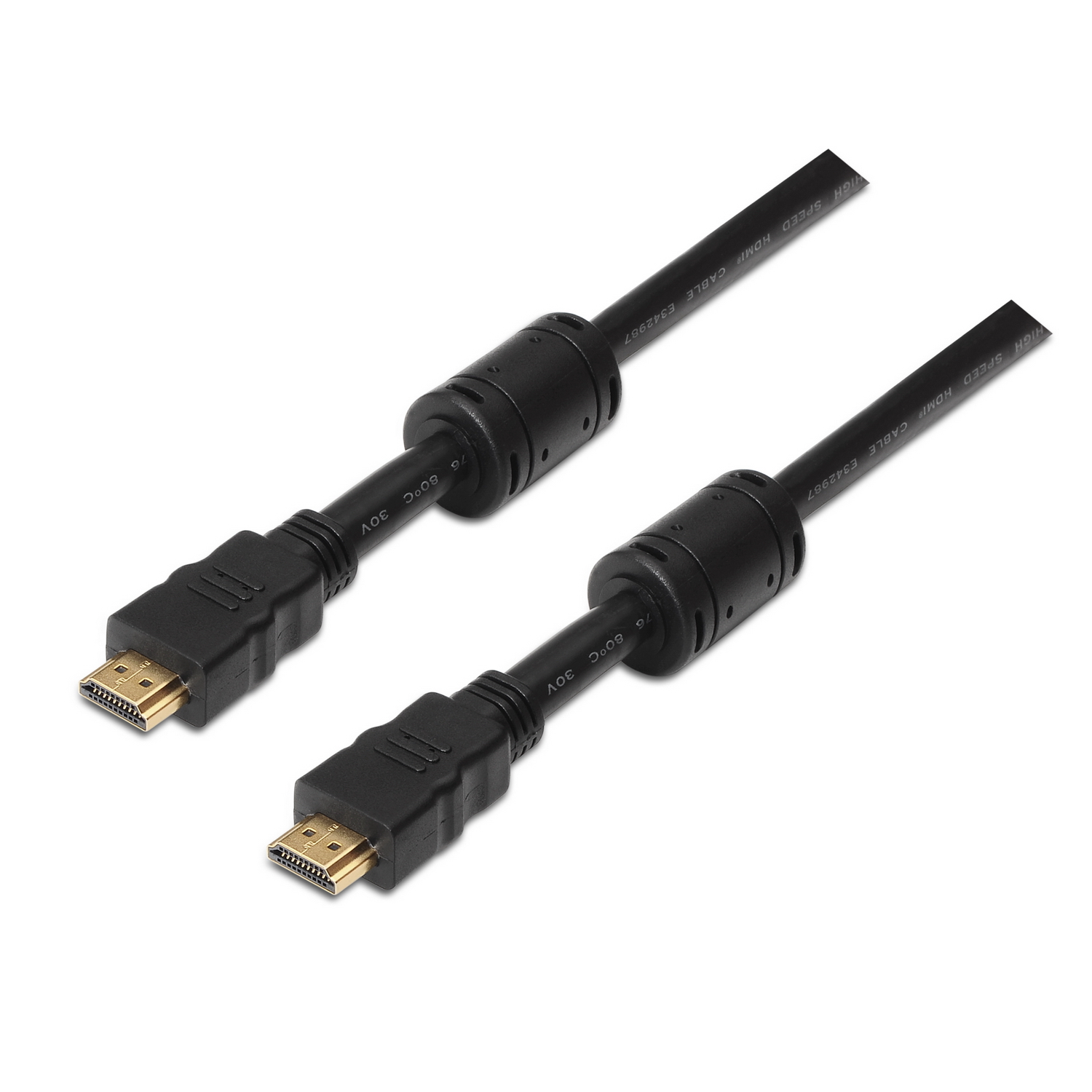 Aisens Câble HDMI Haut Débit / HEC avec Ferrite - A Male-A Male - 10m - Full HD - Couleur Noir