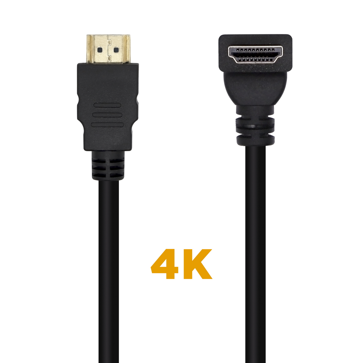 Aisens Câble HDMI V2.0 Coudé Premium Haute Vitesse / HEC 4K@60Hz 18Gbps - A/MA/M - 1.0M - Couleur Noir