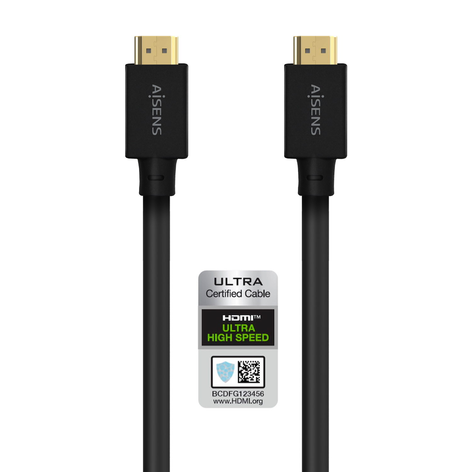 Aisens Câble HDMI V2.1 Ultra Haute Vitesse/Hec 8K@60Hz 48Gbps - A/MA/M - 5.0m - Couleur Noir
