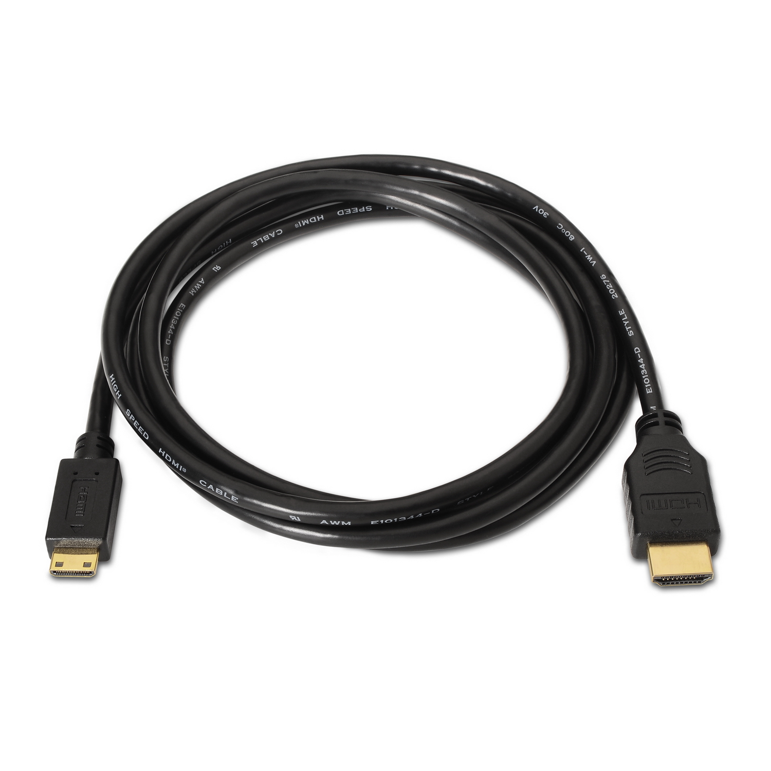 Aisens Câble HDMI vers Mini HDMI Haut Débit / HEC - A Male-C/Male - 1.8m - Compatibilité 3D et Ethernet - Couleur Noir