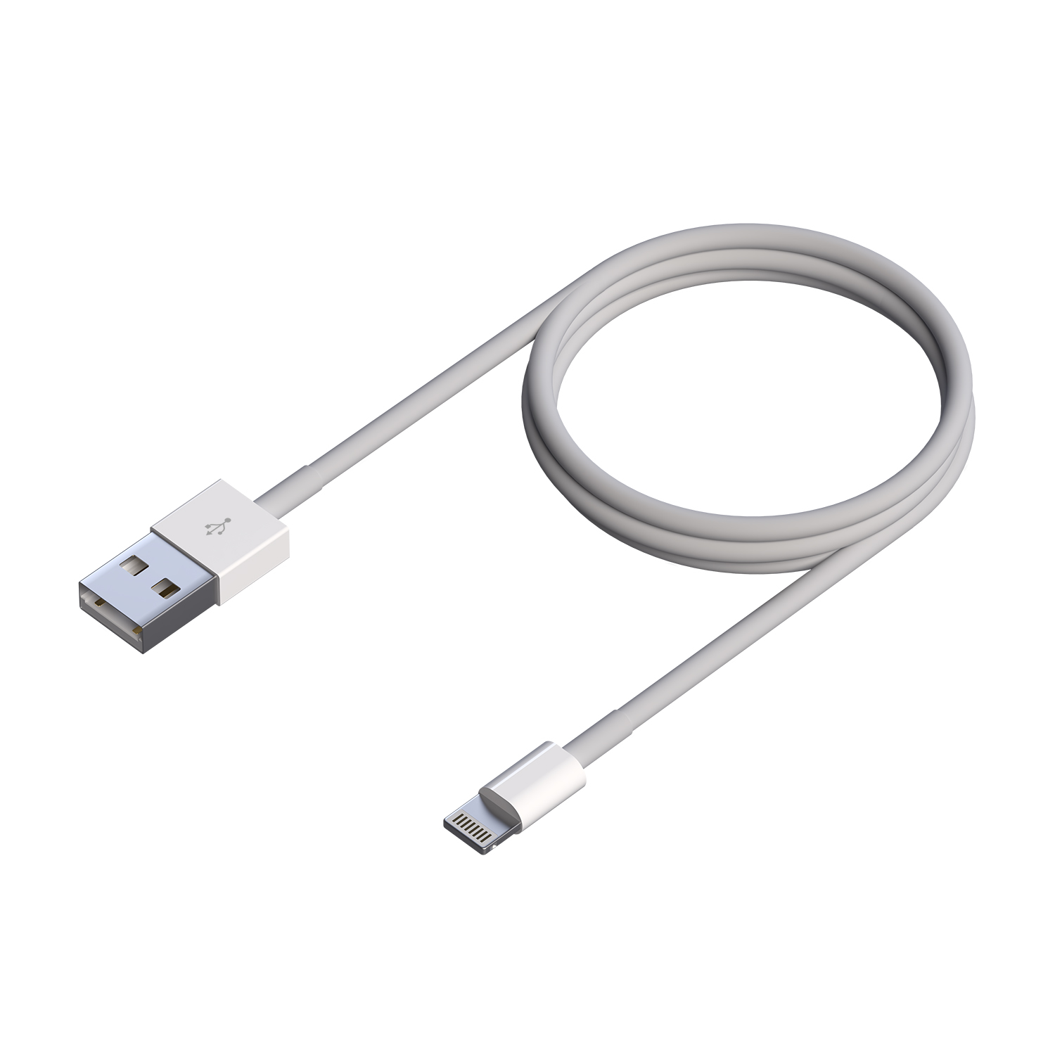 Aisens Câble Lightning vers USB 2.0, Lightning/M-USB A Mâle - 0.5m - Couleur Blanc