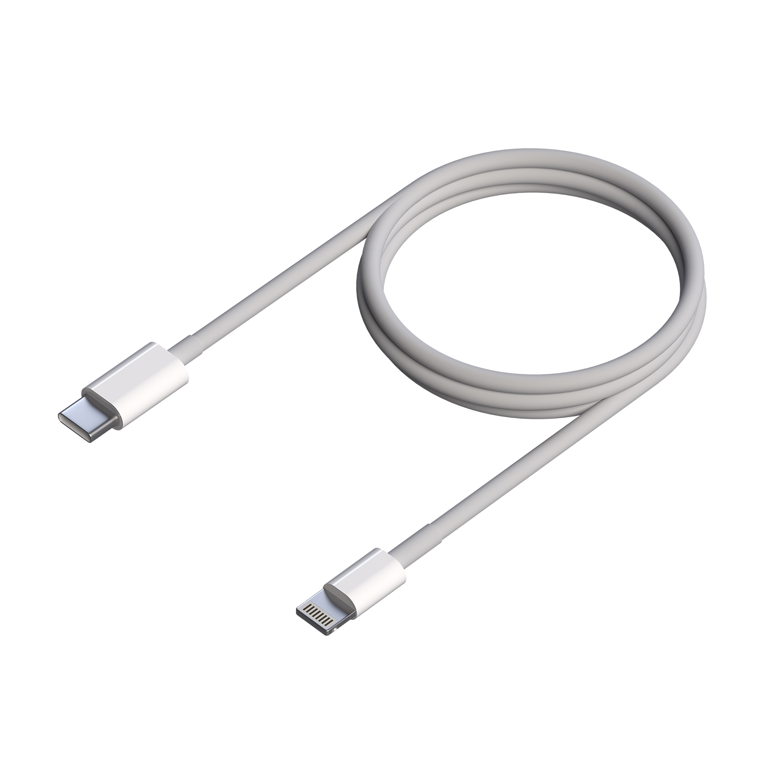 Aisens Câble Lightning vers USB-C USB 2.0, Lightning/M-USB-C/M - 0.5m - Couleur Blanc