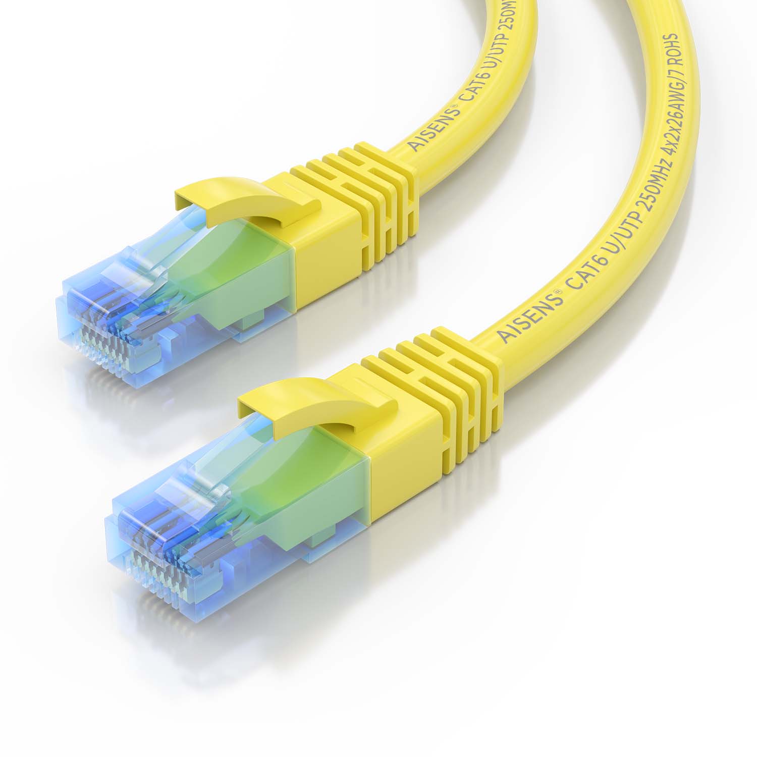 Aisens Câble réseau Cordon de brassage RJ45 Cat.6 UTP AWG26 CCA - 0,5 m - Couleur jaune