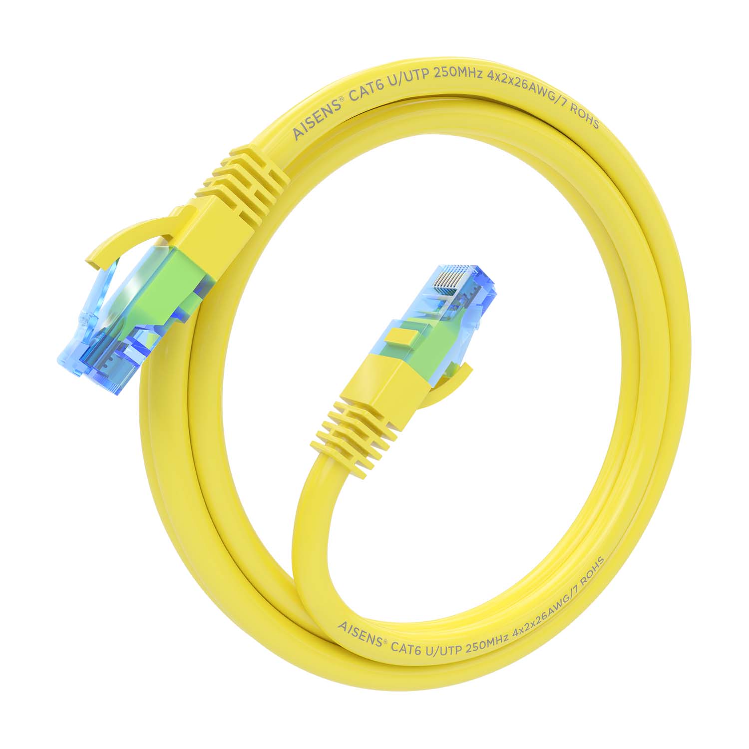 Aisens Câble réseau Cordon de brassage RJ45 Cat.6 UTP AWG26 CCA - 1,0 m - Couleur jaune