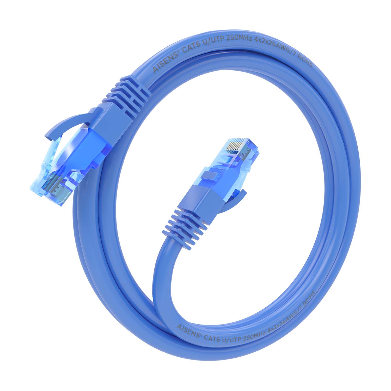 Aisens Câble réseau Cordon de brassage RJ45 Cat.6 UTP AWG26 CCA - 1,5 m - Couleur bleue