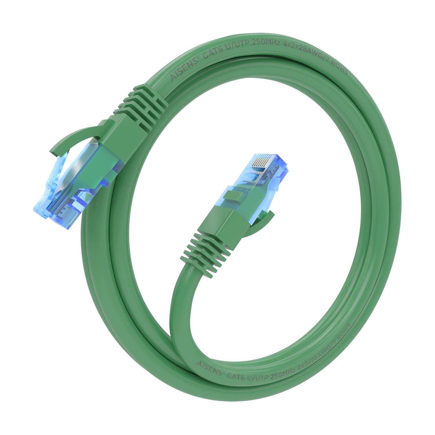 Aisens Câble réseau Cordon de brassage RJ45 Cat.6 UTP AWG26 CCA - 1,5 m - Couleur verte